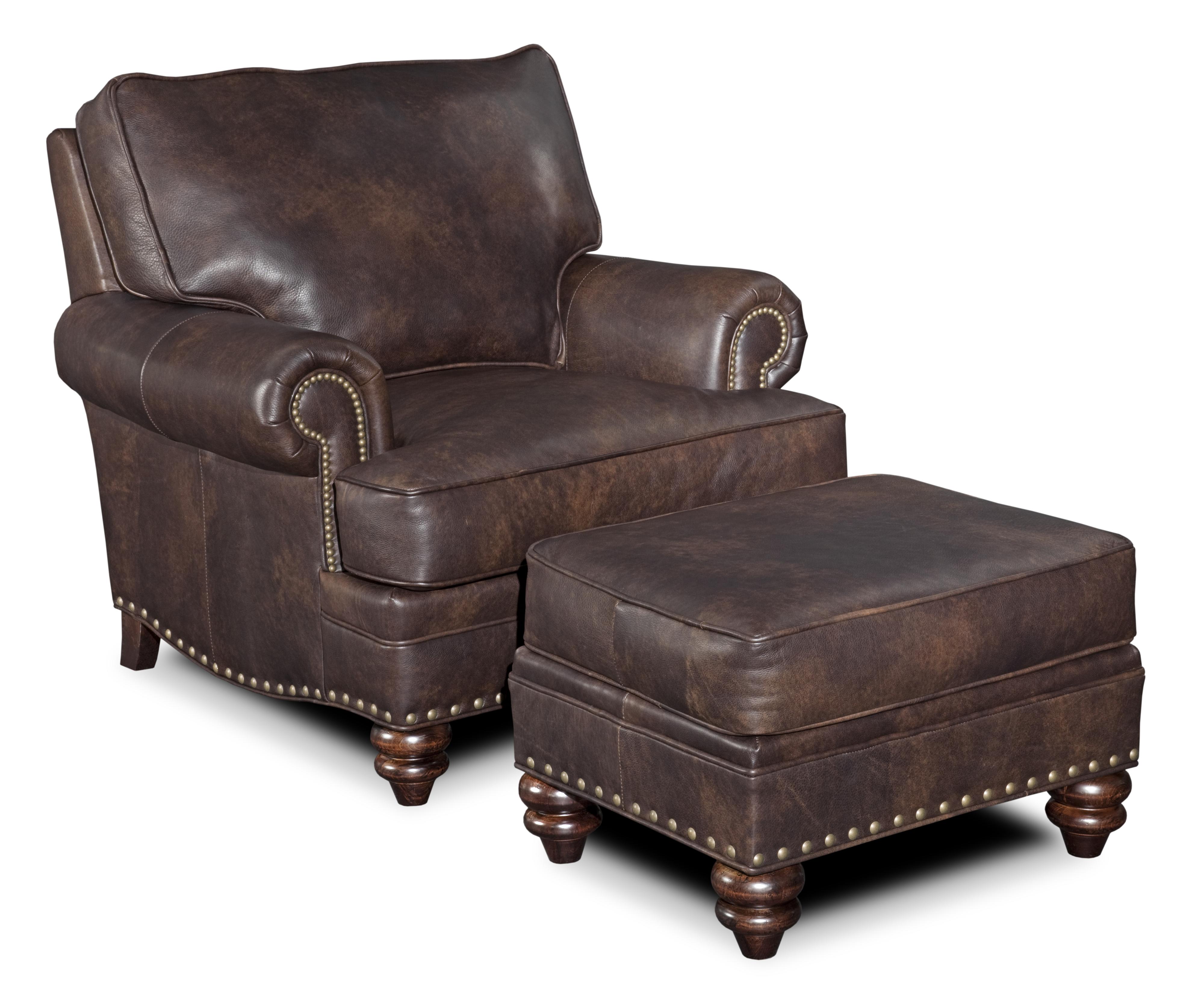 Bradington Young Carrado 780OT Traditional Ottoman with Turned Legs